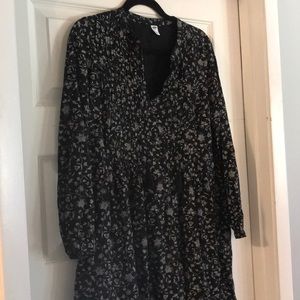 Black and white floral dress